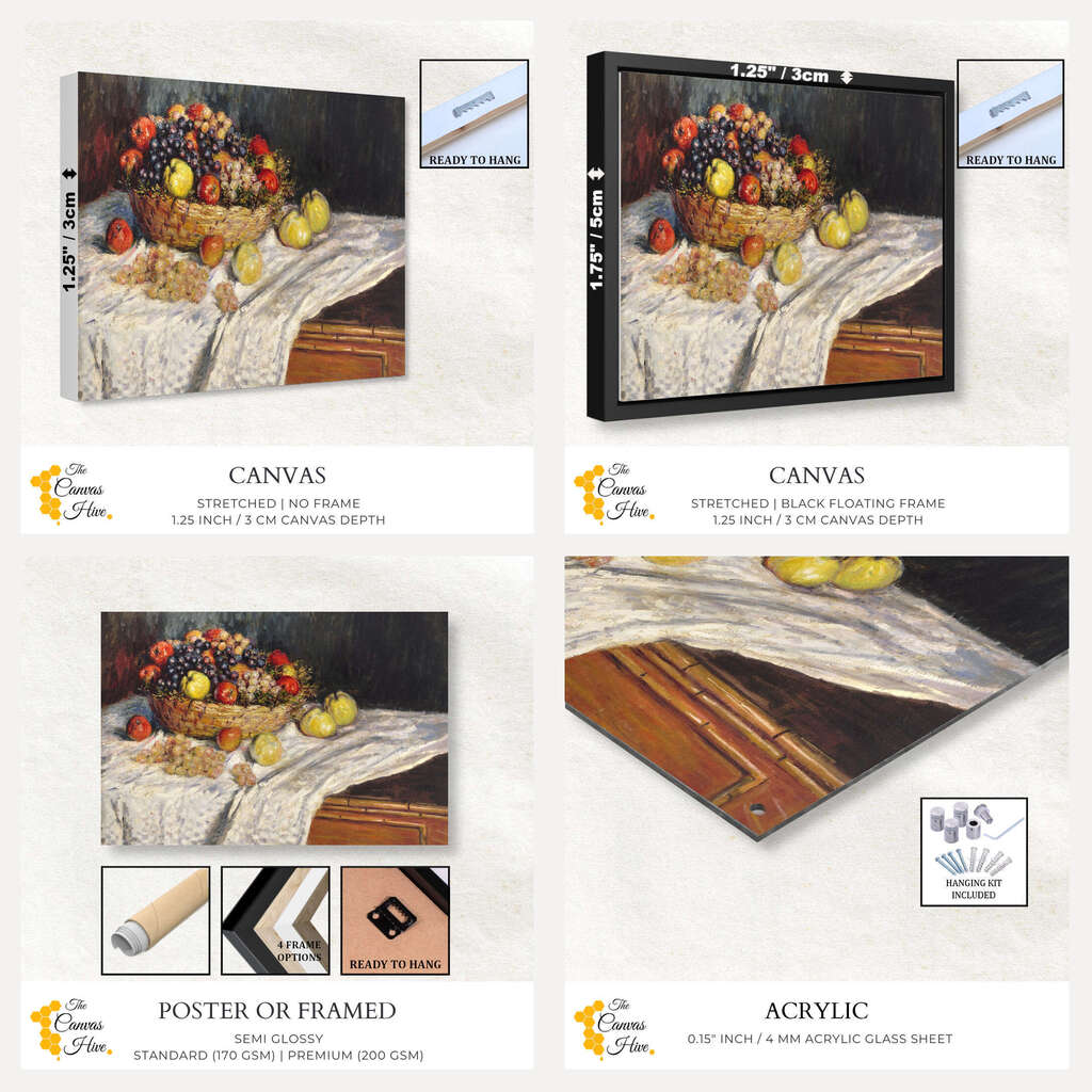 Apples and Grapes by Claude Monet | Claude Monet Wall Art Prints - The Canvas Hive