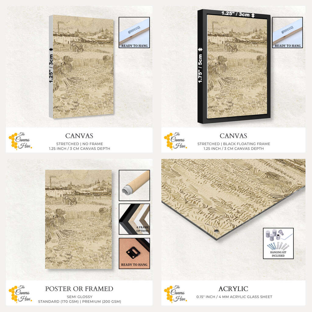 Arles View from the Wheatfields by Vincent Van Gogh | Vincent Van Gogh Wall Art Prints - The Canvas Hive