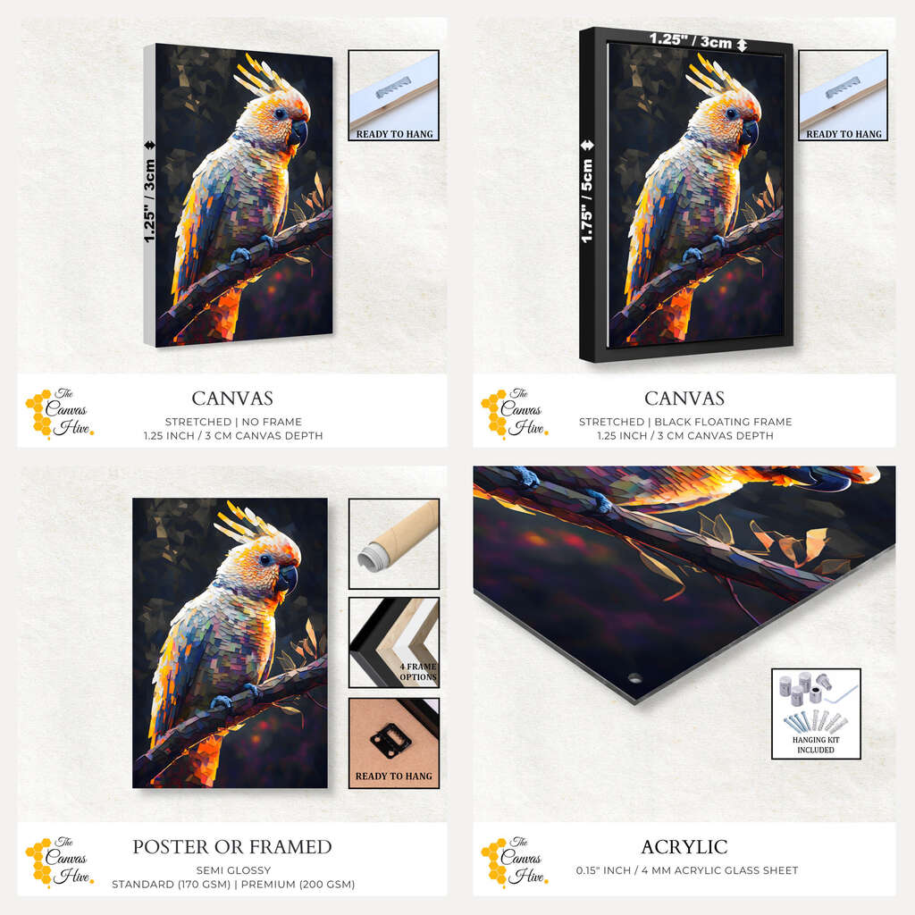 Avian Majesty Cockatoo| Animals Wall Art Prints - The Canvas Hive