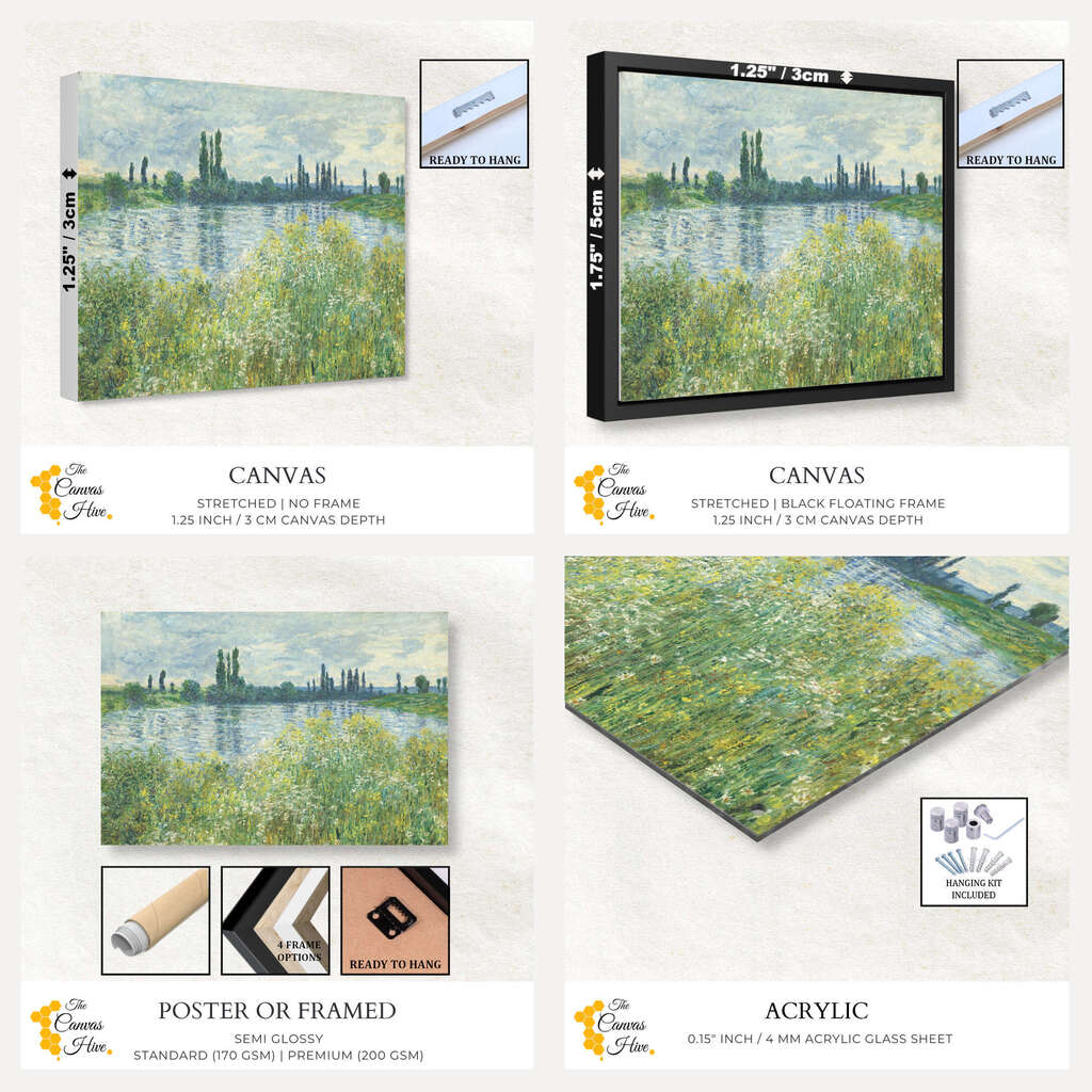 Banks of the Seine by Claude Monet | Claude Monet Wall Art Prints - The Canvas Hive