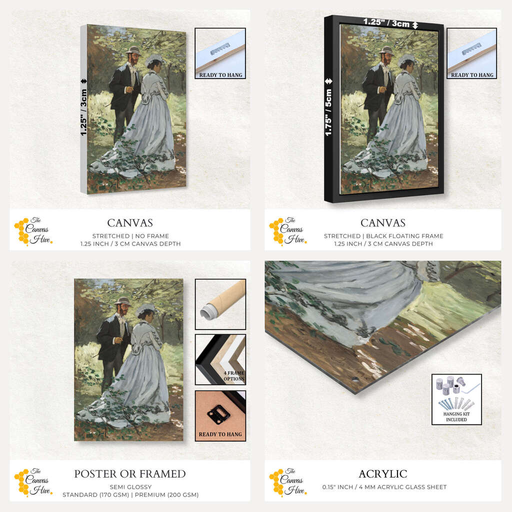 Bazille and Camille by Claude Monet | Claude Monet Wall Art Prints - The Canvas Hive