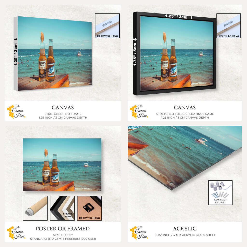 Beer by the sea | Beachside Wall Art Prints - The Canvas Hive