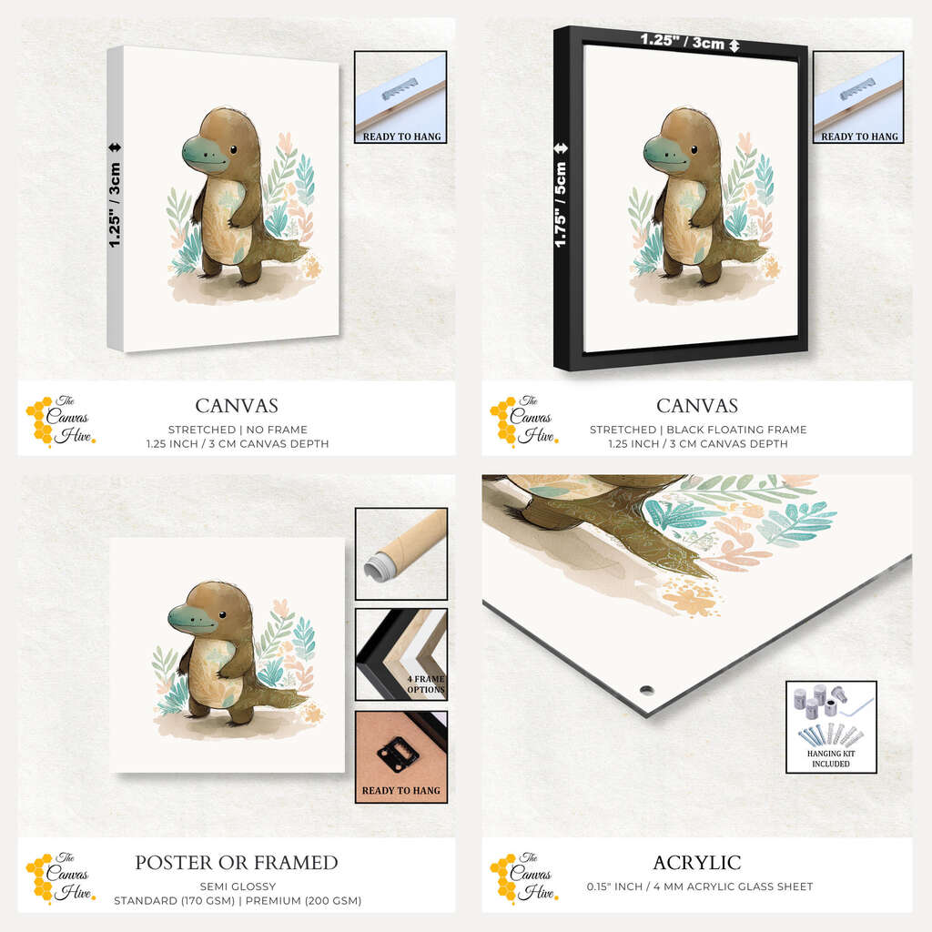 Boho Platypus Delight | Nursery Wall Art Prints - The Canvas Hive