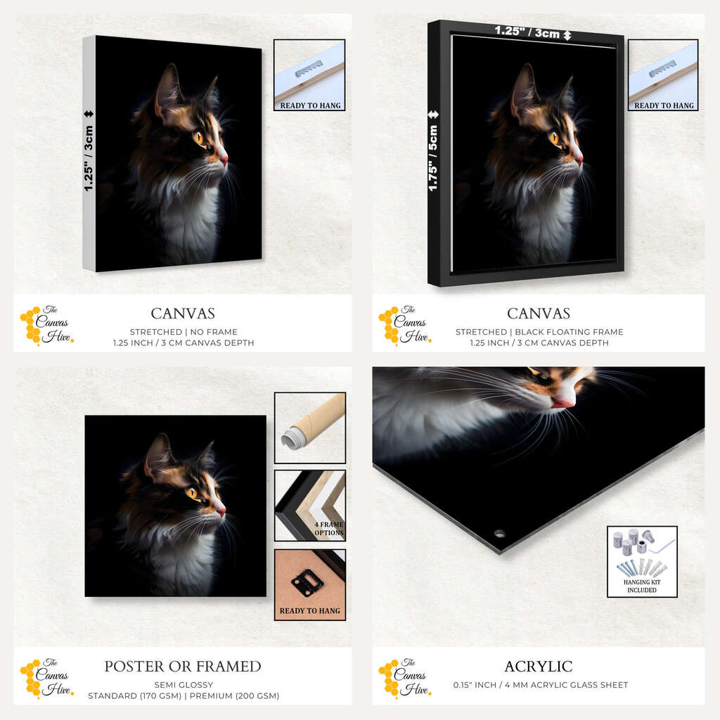 Calico Cat | Animals Wall Art Prints - The Canvas Hive