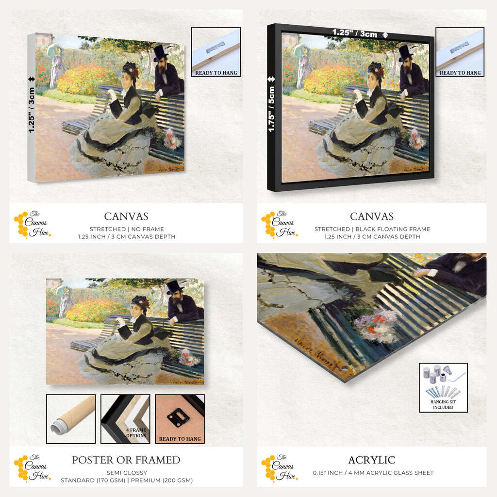 Camille Monet on a Garden Bench by Claude Monet | Claude Monet Wall Art Prints - The Canvas Hive