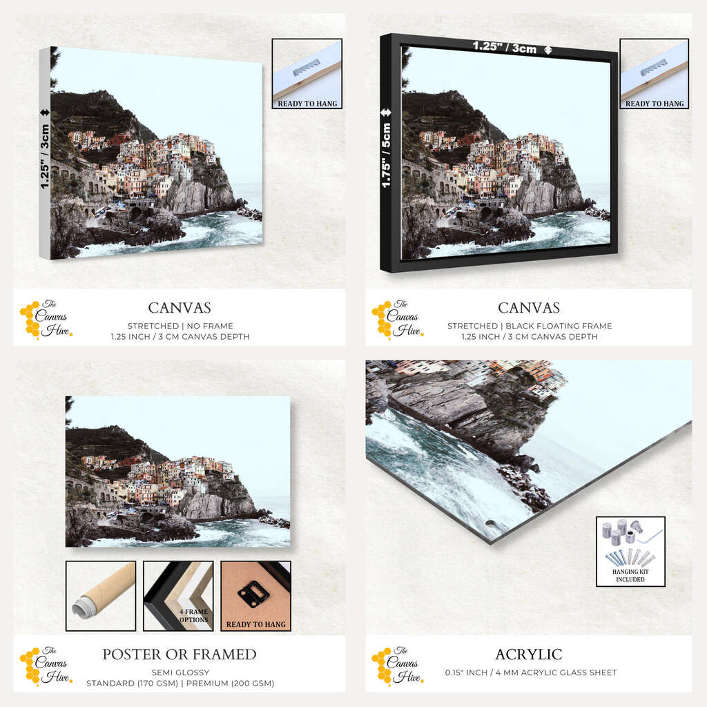 Cinque Terre Seaside Town in Italy | Beachside Wall Art Prints - The Canvas Hive