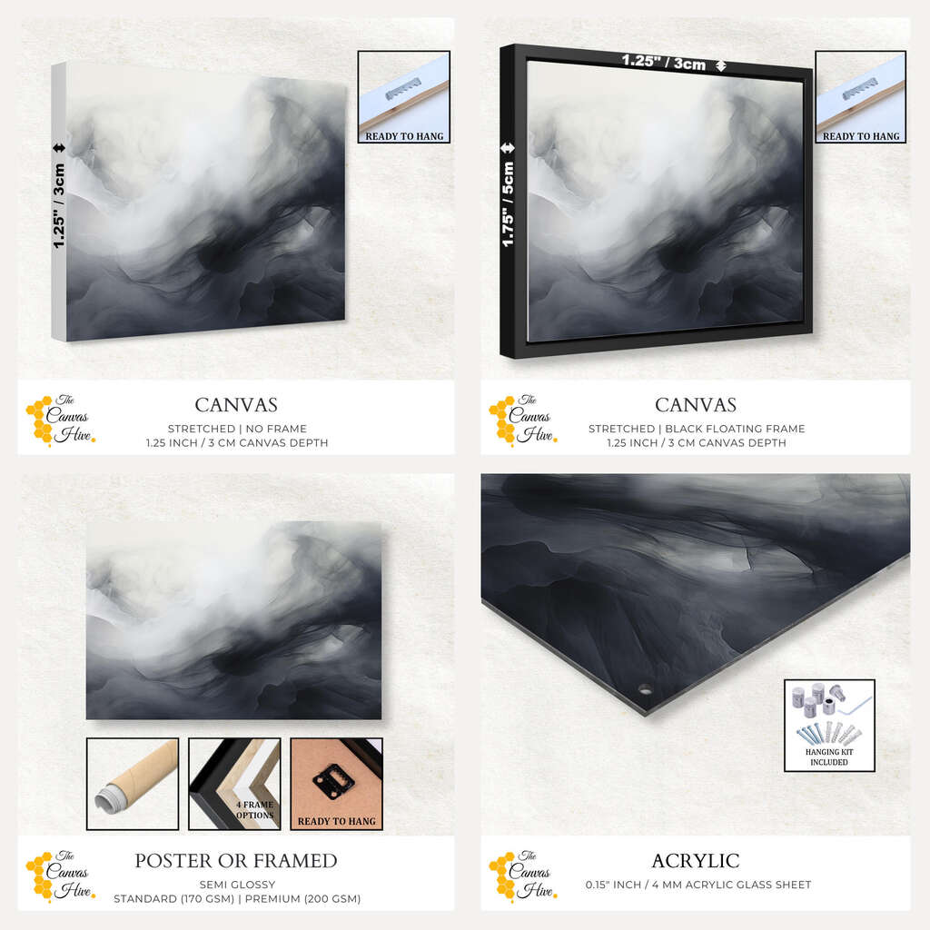 Colliding Grays | Abstract Wall Art Prints - The Canvas Hive