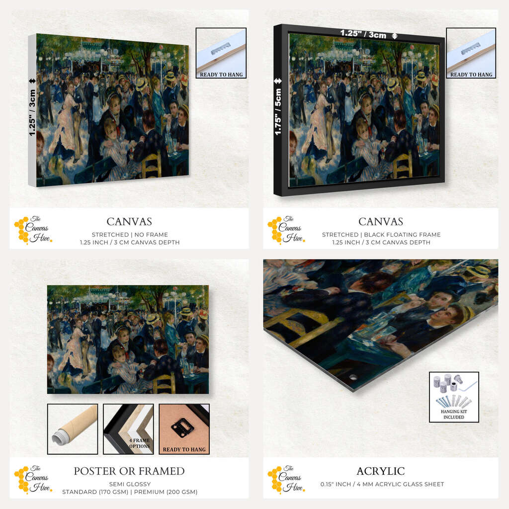 Dance at Le Moulin de la Galette by Auguste Renoir | Famous Paintings Wall Art Prints - The Canvas Hive