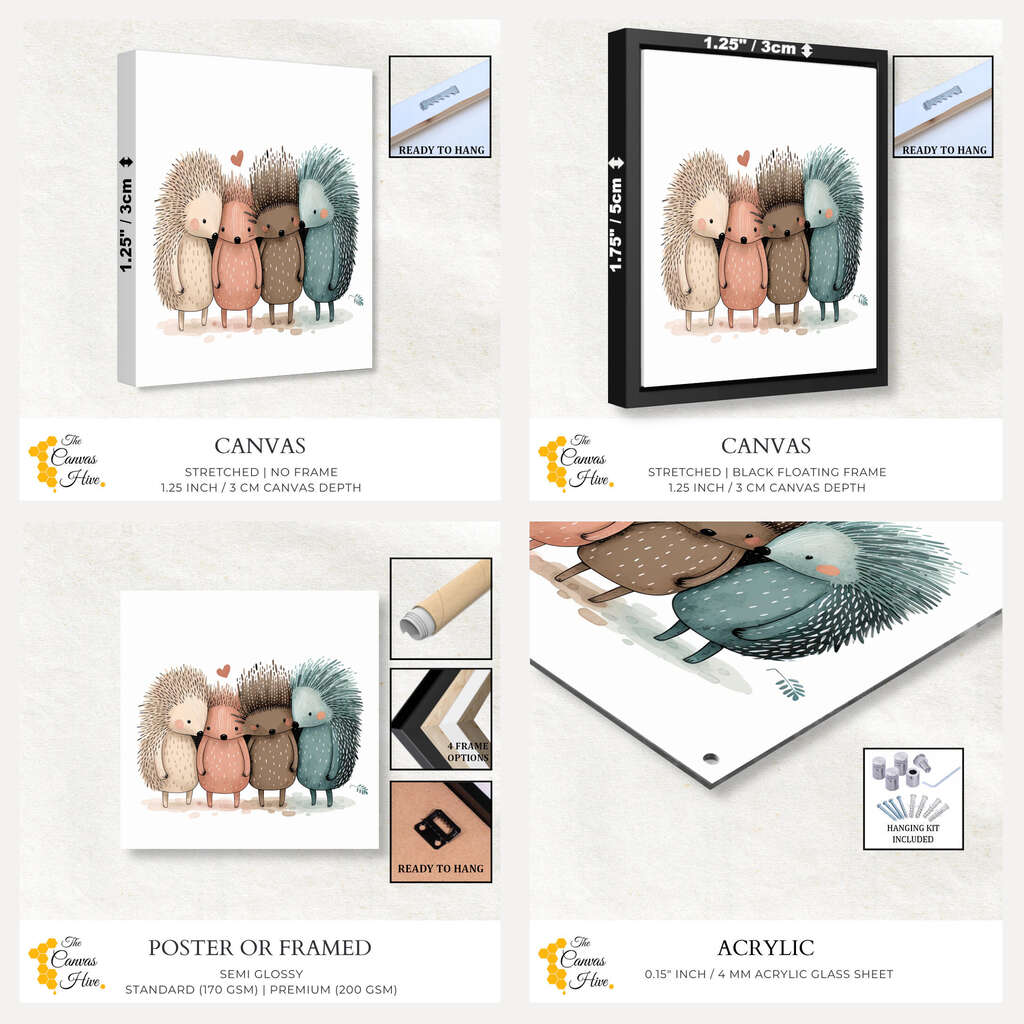 Echidna Love | Nursery Wall Art Prints - The Canvas Hive