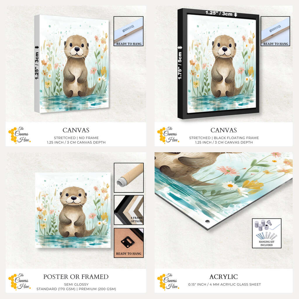 Enchanting Otter Oasis | Nursery Wall Art Prints - The Canvas Hive