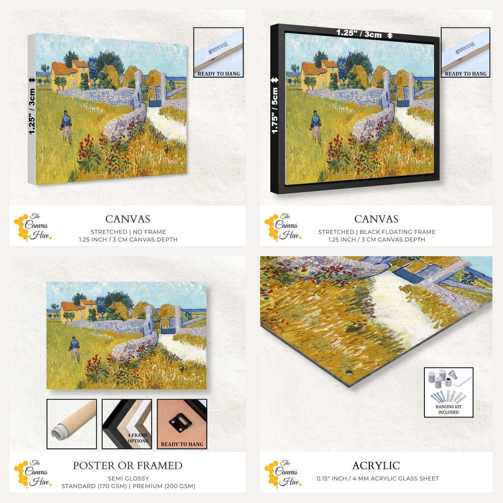 Farmhouse in Provence by Vincent Van Gogh | Vincent Van Gogh Wall Art Prints - The Canvas Hive