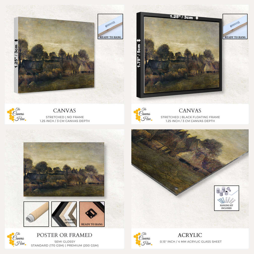 Farming Village at Twilight by Vincent Van Gogh | Vincent Van Gogh Wall Art Prints - The Canvas Hive