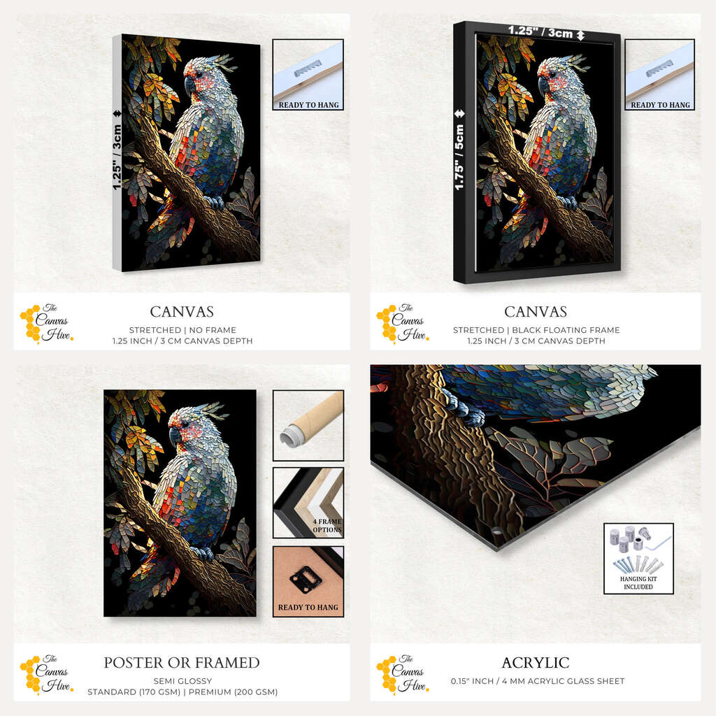 Feathered Symphony Cockatoo | Animals Wall Art Prints - The Canvas Hive