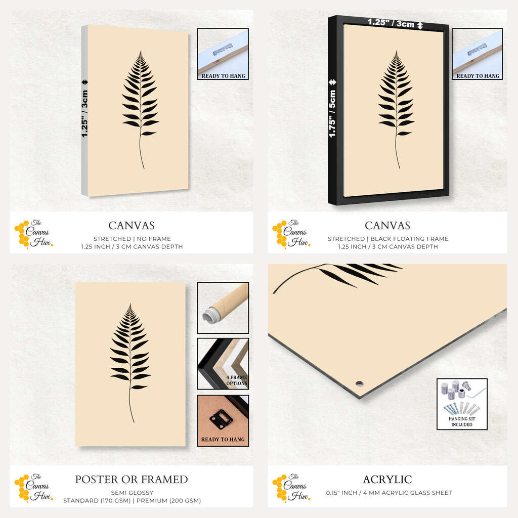 Fern Elegance | Minimalist Wall Art Prints - The Canvas Hive
