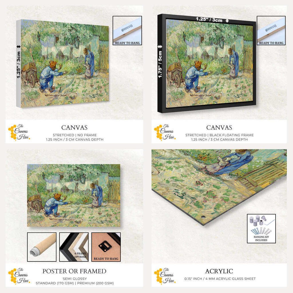 First Steps after Millet by Vincent Van Gogh | Vincent Van Gogh Wall Art Prints - The Canvas Hive