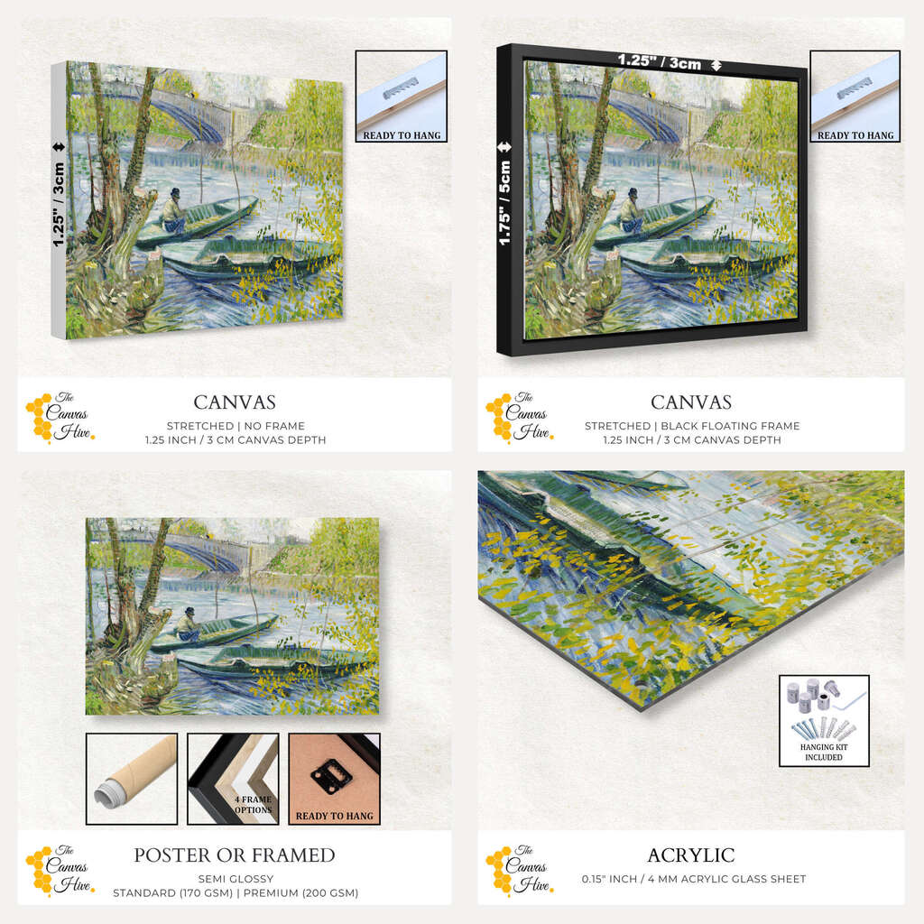 Fishing in Spring by Vincent Van Gogh | Vincent Van Gogh Wall Art Prints - The Canvas Hive