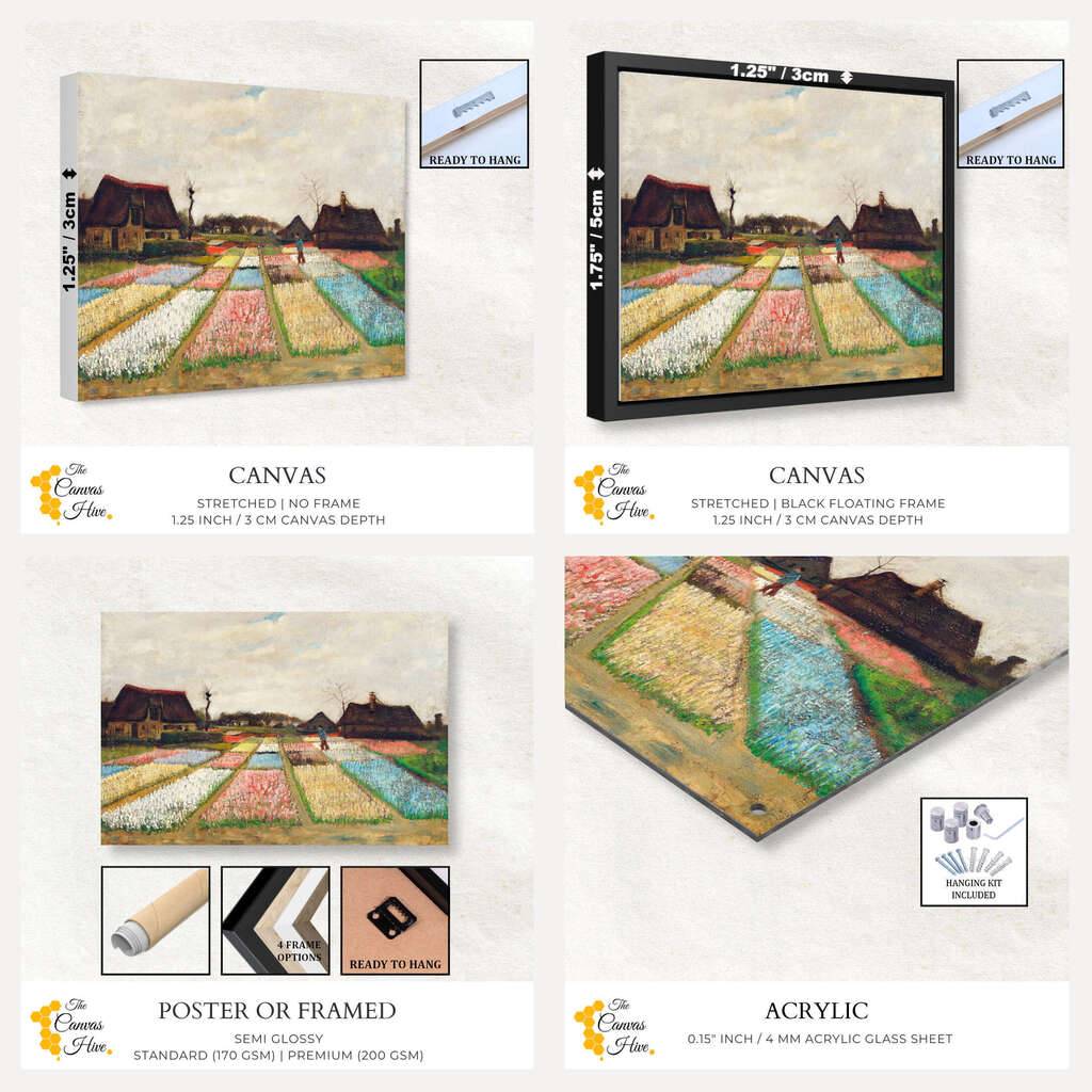Flower Beds in Holland by Vincent Van Gogh | Vincent Van Gogh Wall Art Prints - The Canvas Hive