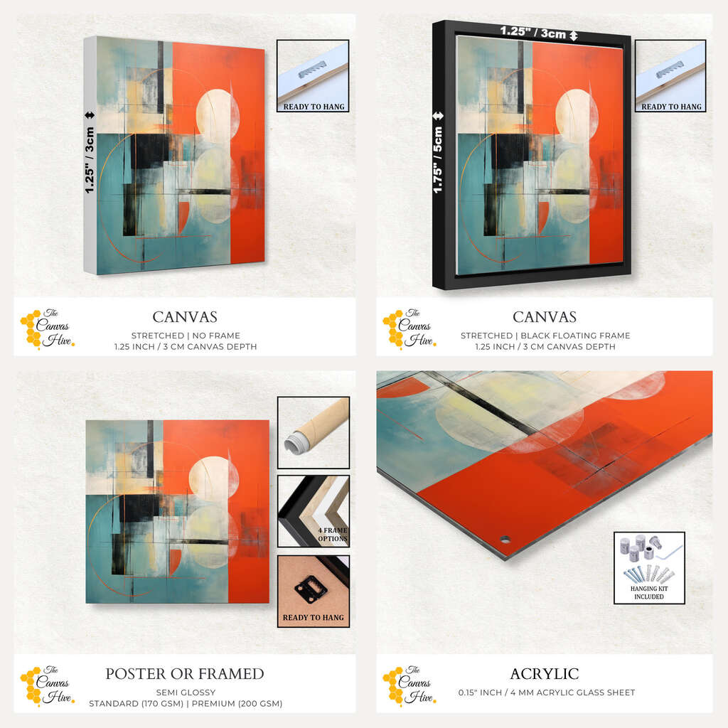 Geometric Exploration in Red | Abstract Wall Art Prints - The Canvas Hive