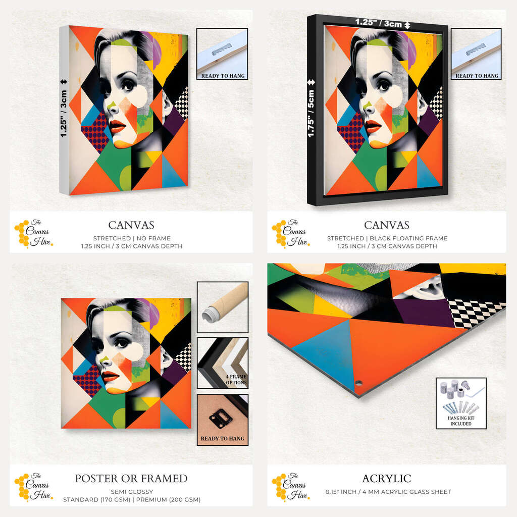Geometric Goddess | Pop Art Wall Art Prints - The Canvas Hive