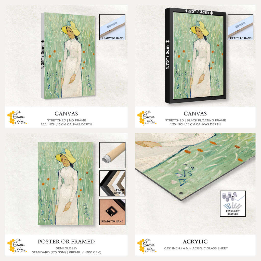 Girl in White by Vincent Van Gogh | Vincent Van Gogh Wall Art Prints - The Canvas Hive