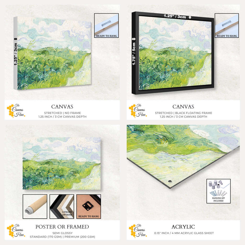Green Wheat Fields | Vincent Van Gogh Wall Art Prints - The Canvas Hive