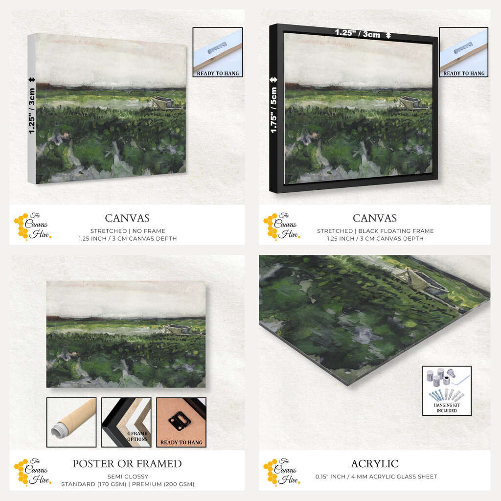 Landscape with Wheelbarrow by Vincent Van Gogh | Vincent Van Gogh Wall Art Prints - The Canvas Hive