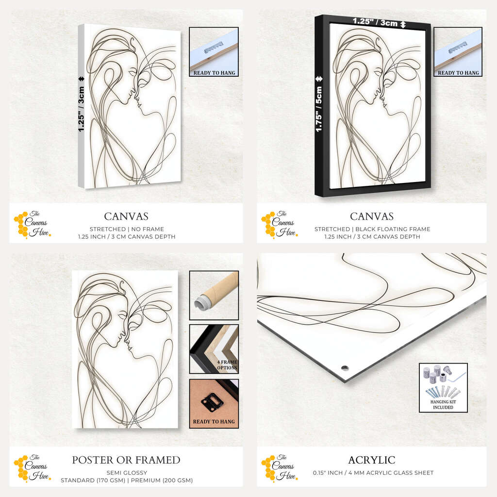 Linear Kisses | Minimalist Wall Art Prints - The Canvas Hive