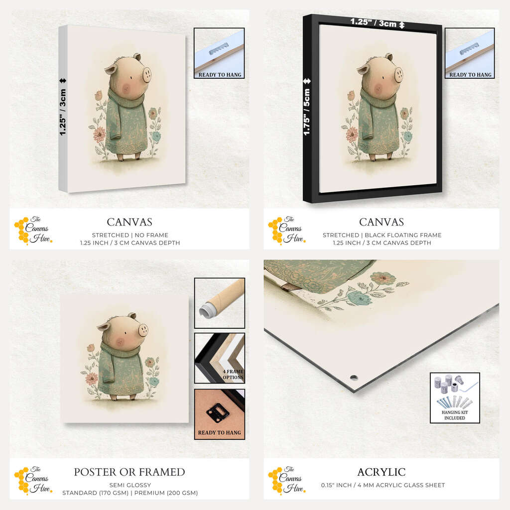 Little Oinker | Nursery Wall Art Prints - The Canvas Hive