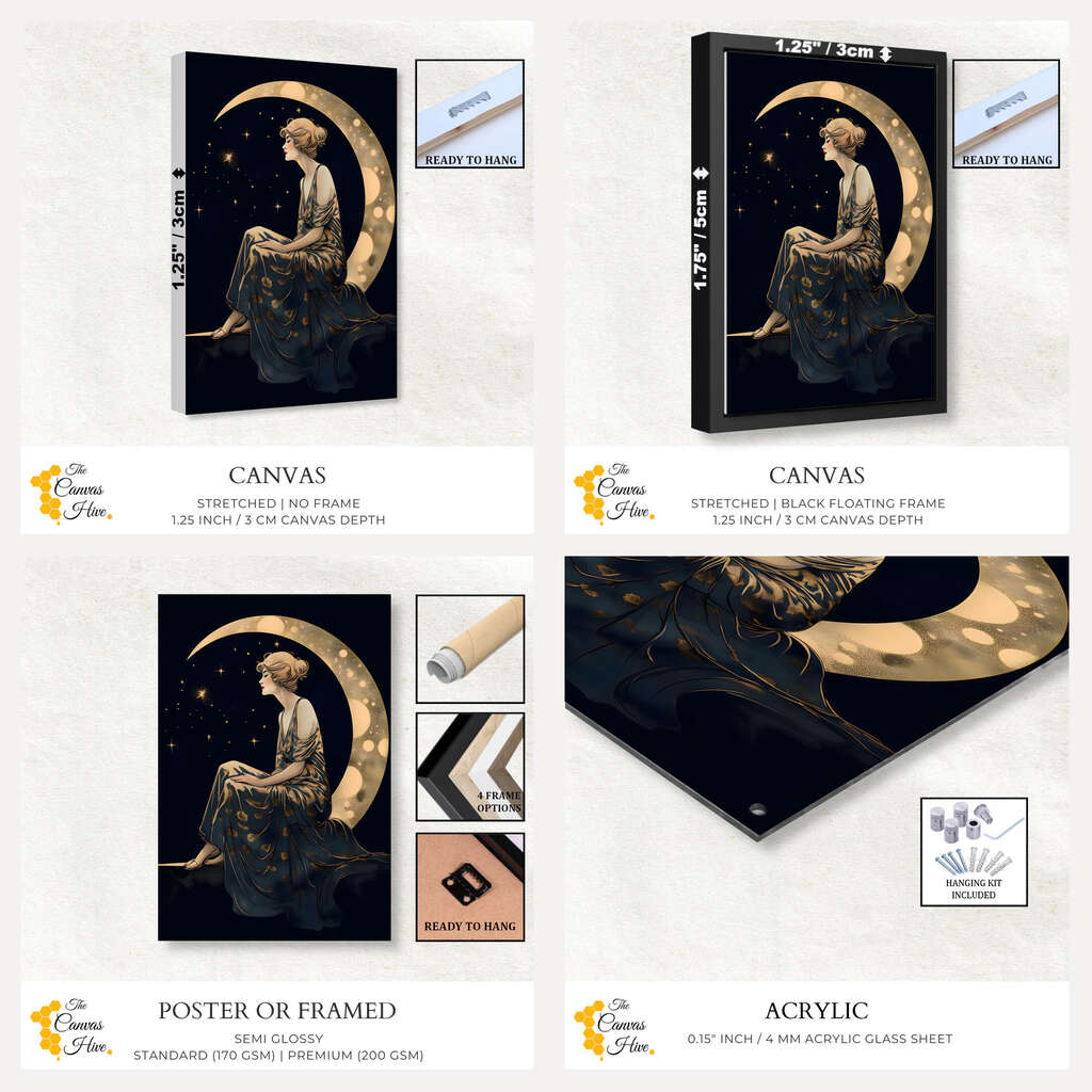 Lunar Serenity | Minimalist Wall Art Prints - The Canvas Hive