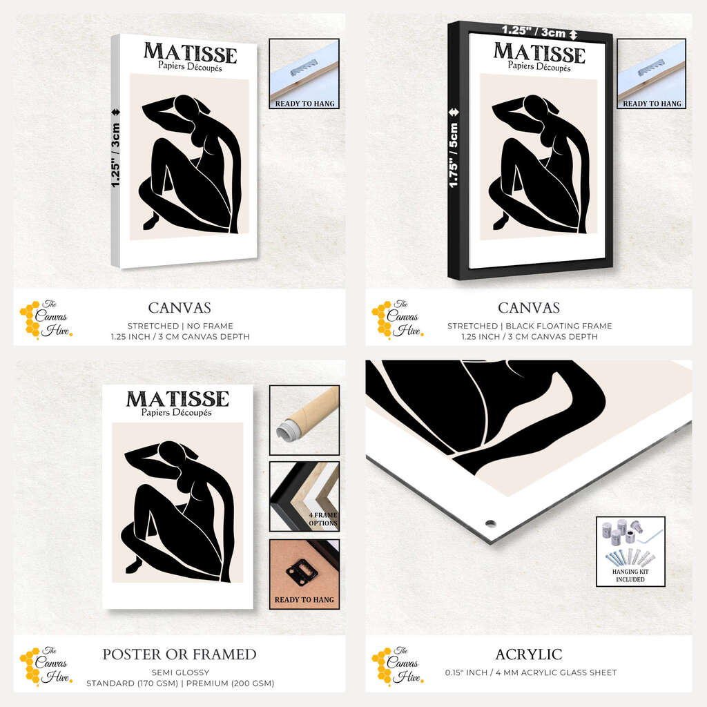 Matisse Black Female Nude | Matisse Wall Art Prints - The Canvas Hive