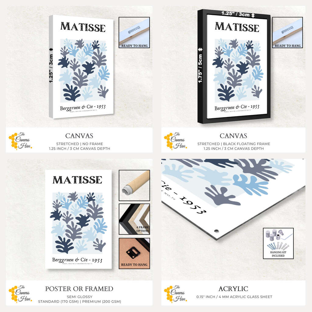 Matisse Gray Abstract Floral | Matisse Wall Art Prints - The Canvas Hive