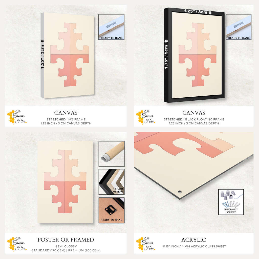 Minimalist Puzzle Piece | Minimalist Wall Art Prints - The Canvas Hive