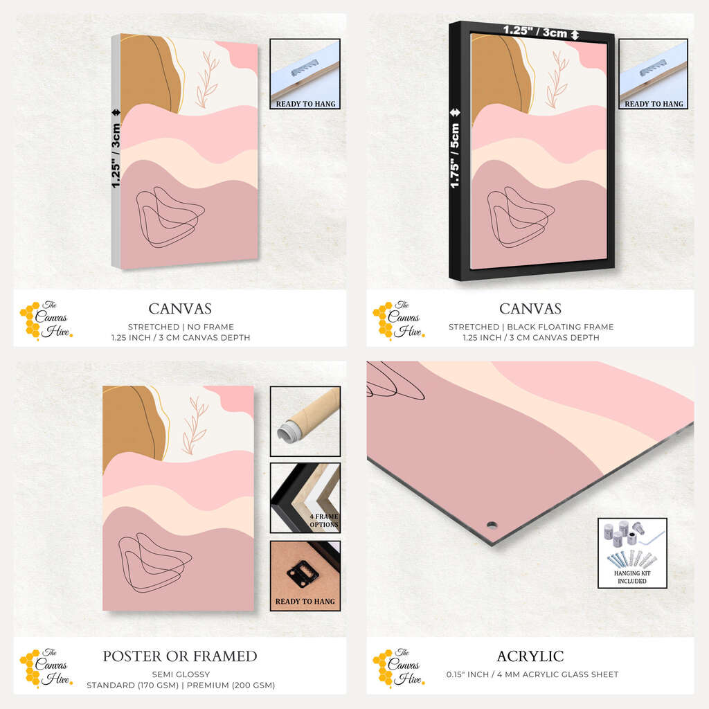 Pink Minimalist Boho Art | Minimalist Wall Art Prints - The Canvas Hive