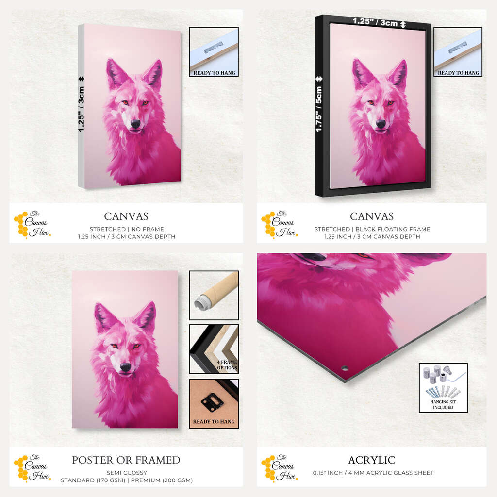 Pinky Wolf | Animal Wall Art Prints - The Canvas Hive
