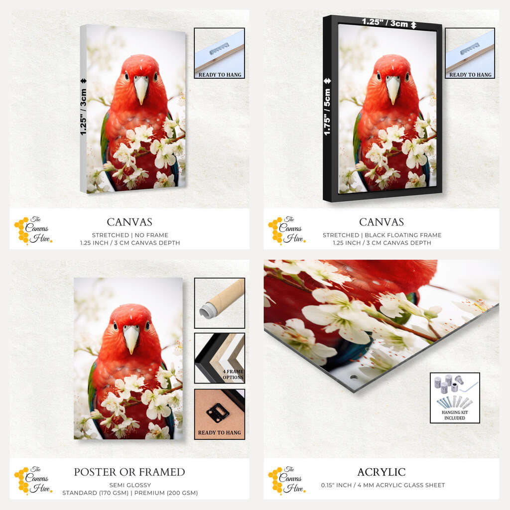 Portrait of Australian King Parrot | Australiana Wall Art Prints - The Canvas Hive