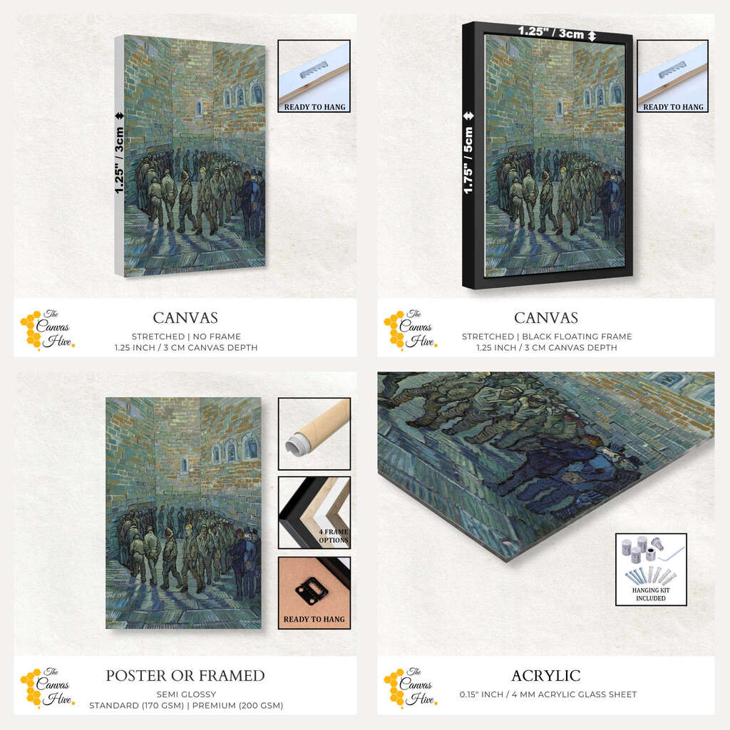 Prisoners Exercising by Vincent Van Gogh | Vincent Van Gogh Wall Art Prints - The Canvas Hive