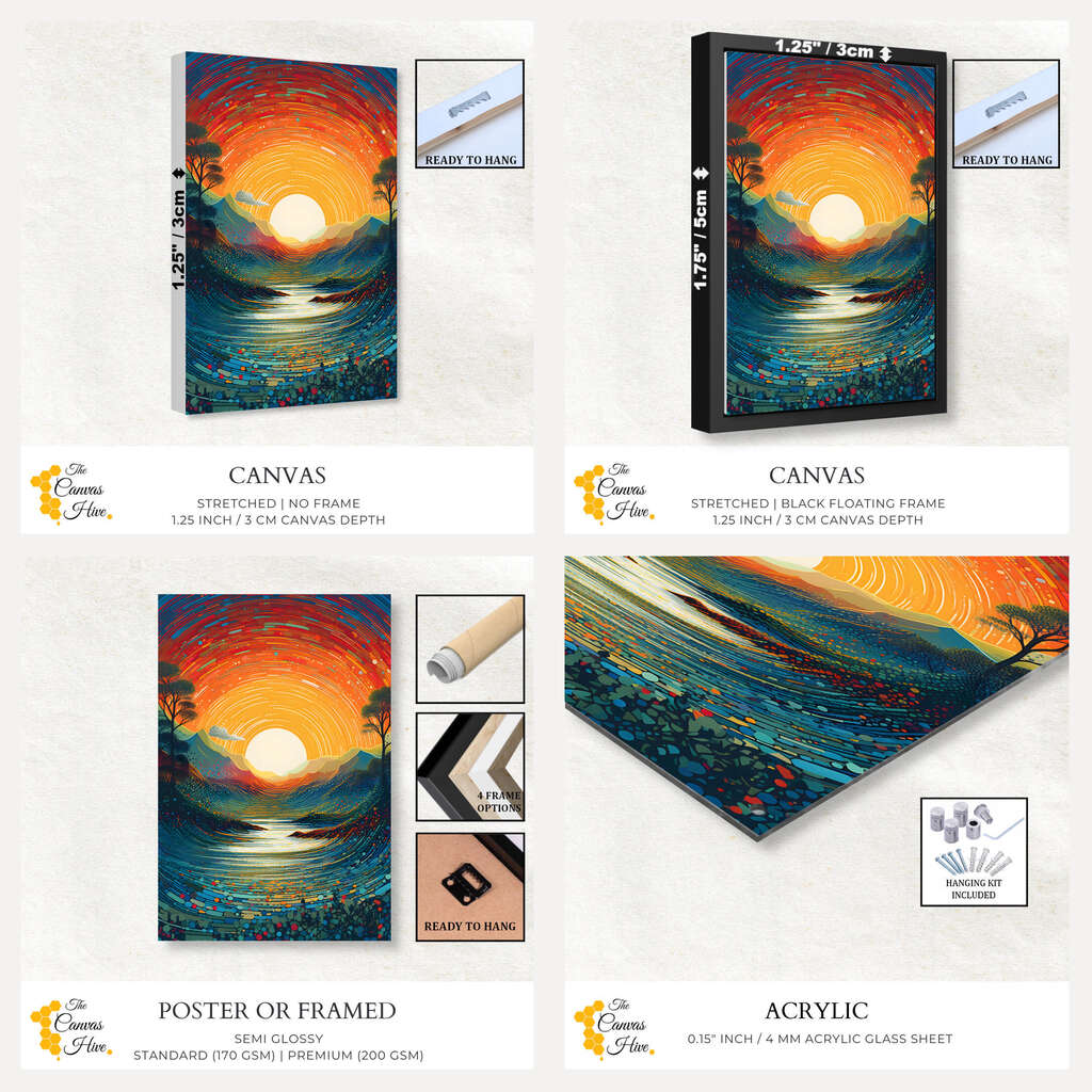 Radiant Horizons Sun | Nature Wall Art Prints - The Canvas Hive