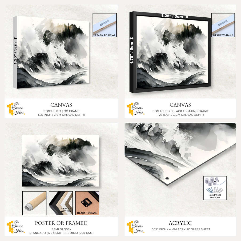 Roaring Sea | Abstract Wall Art Prints - The Canvas Hive