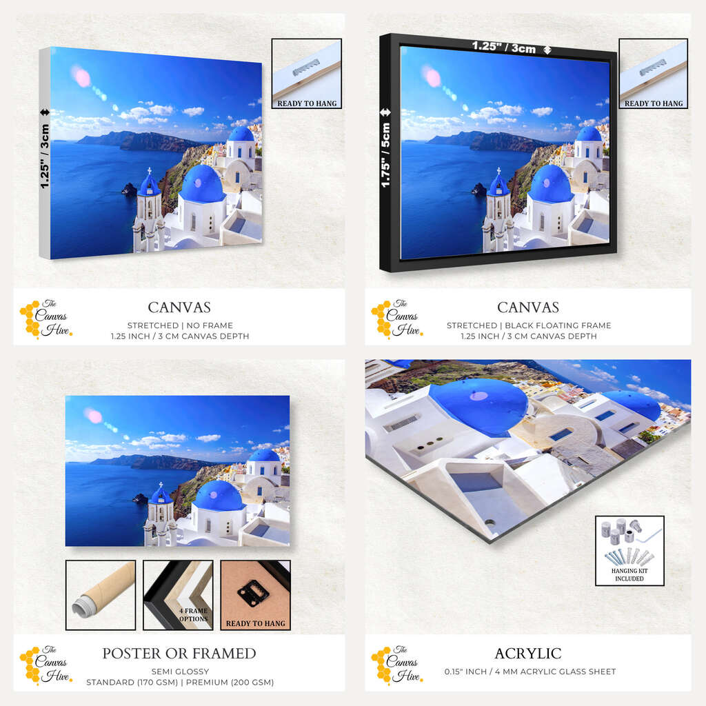 Santorini Greece | Beachside Wall Art Prints - The Canvas Hive