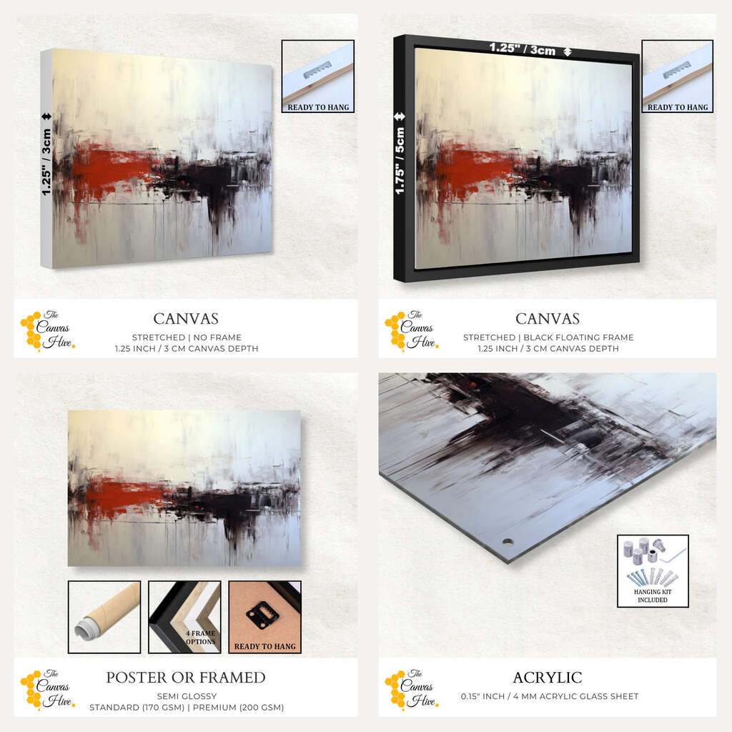 Subtle Layers of Red | Abstract Wall Art Prints - The Canvas Hive