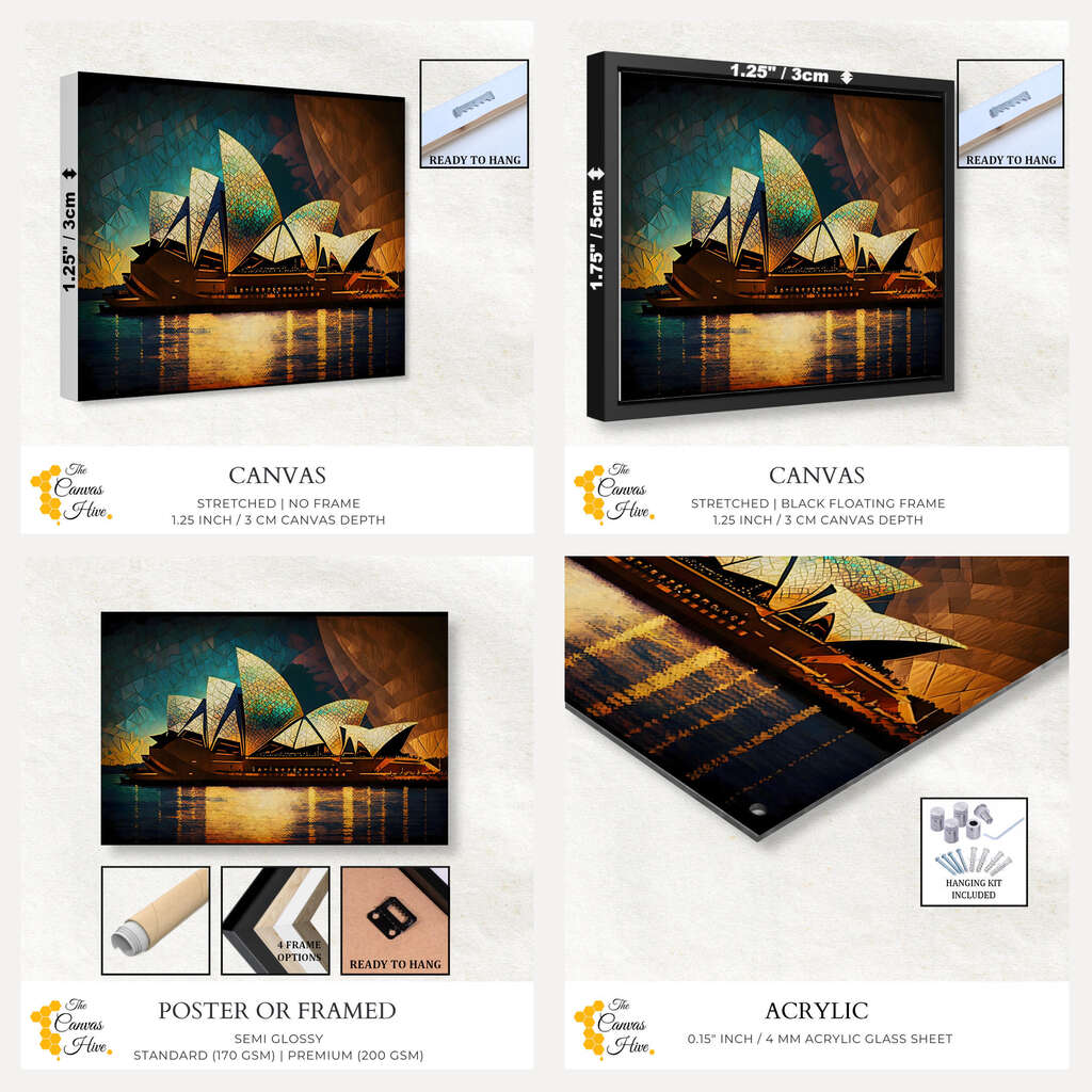 Sydney Opera House - Mosaic Tapestry | Destinations Wall Art Prints - The Canvas Hive