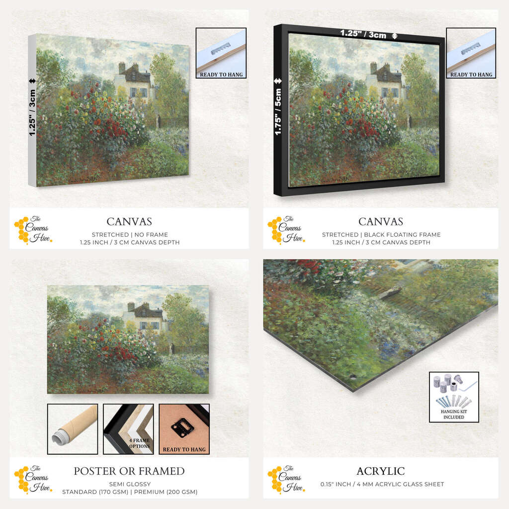 The Artist's Garden in Argenteuil by Claude Monet | Claude Monet Wall Art Prints - The Canvas Hive