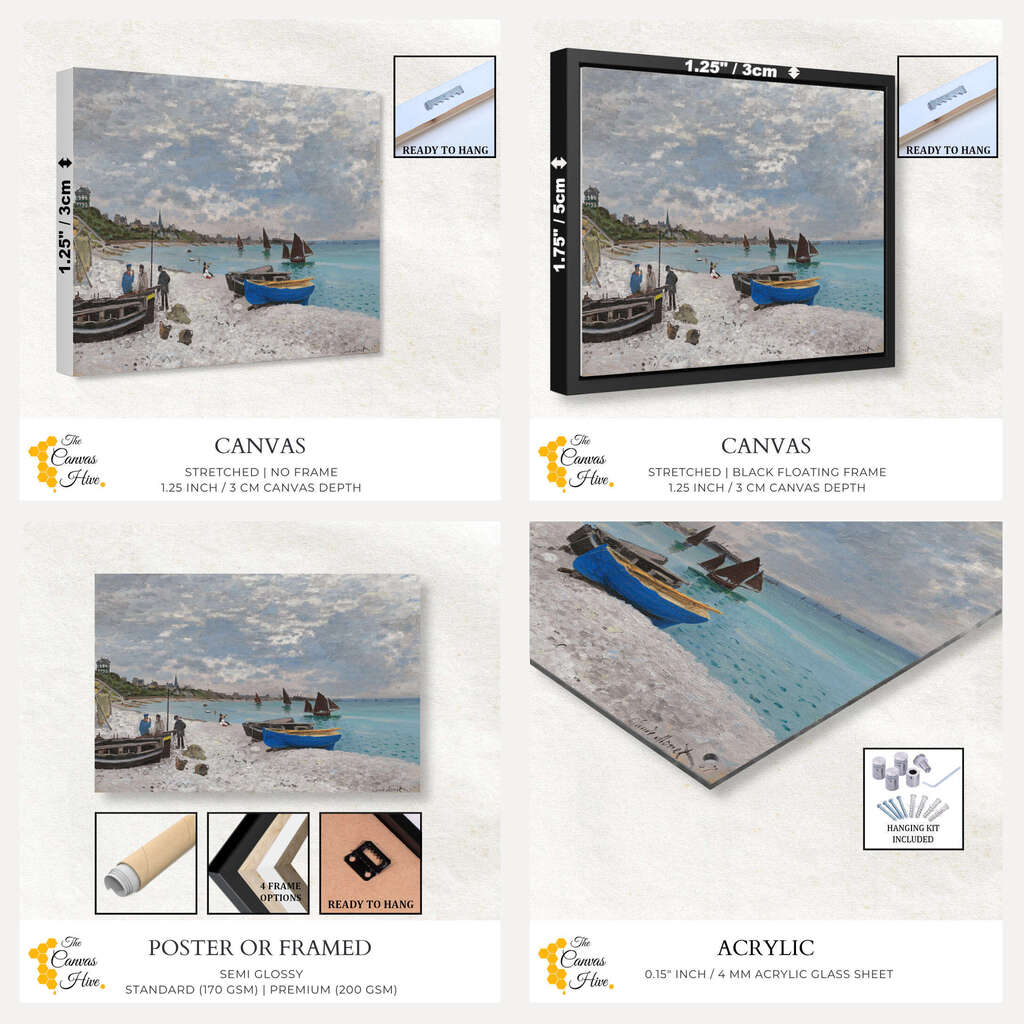 The Beach at Sainte-Adresse by Claude Monet | Claude Monet Wall Art Prints - The Canvas Hive