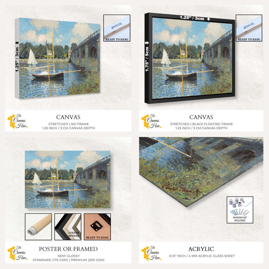 The Bridge at Argenteuil by Claude Monet | Claude Monet Wall Art Prints - The Canvas Hive