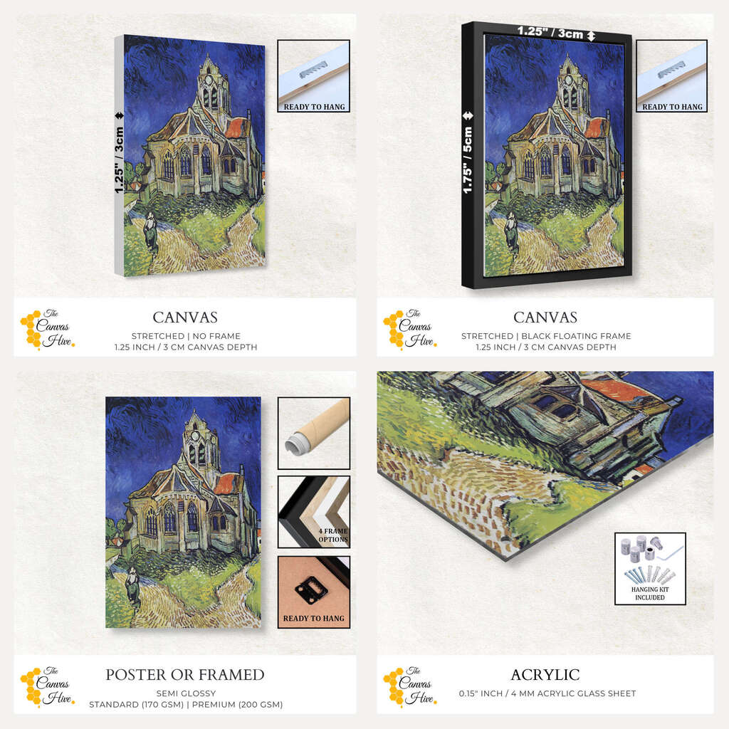 The Church at Auvers by Vincent Van Gogh | Vincent Van Gogh Wall Art Prints - The Canvas Hive
