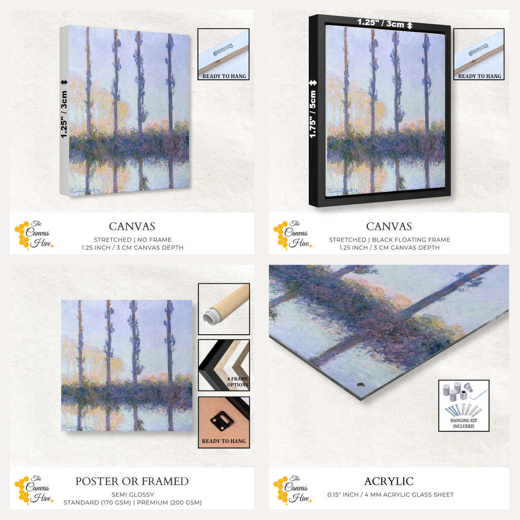 The Four Trees by Claude Monet | Claude Monet Wall Art Prints - The Canvas Hive