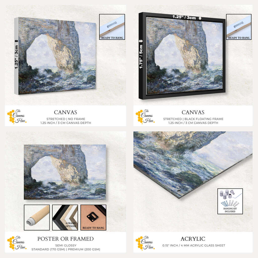 The Manneporte by Claude Monet | Claude Monet Wall Art Prints - The Canvas Hive