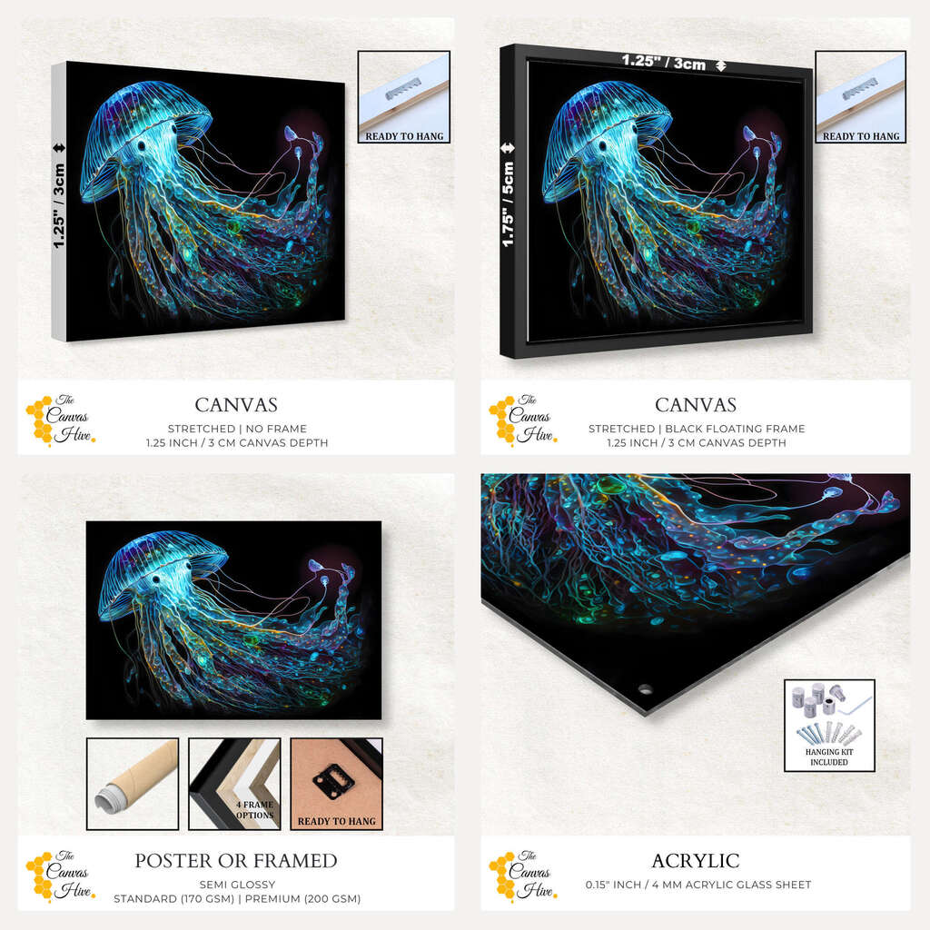 The Raiden Jelly Fish | Sea Life Wall Art Prints - The Canvas Hive