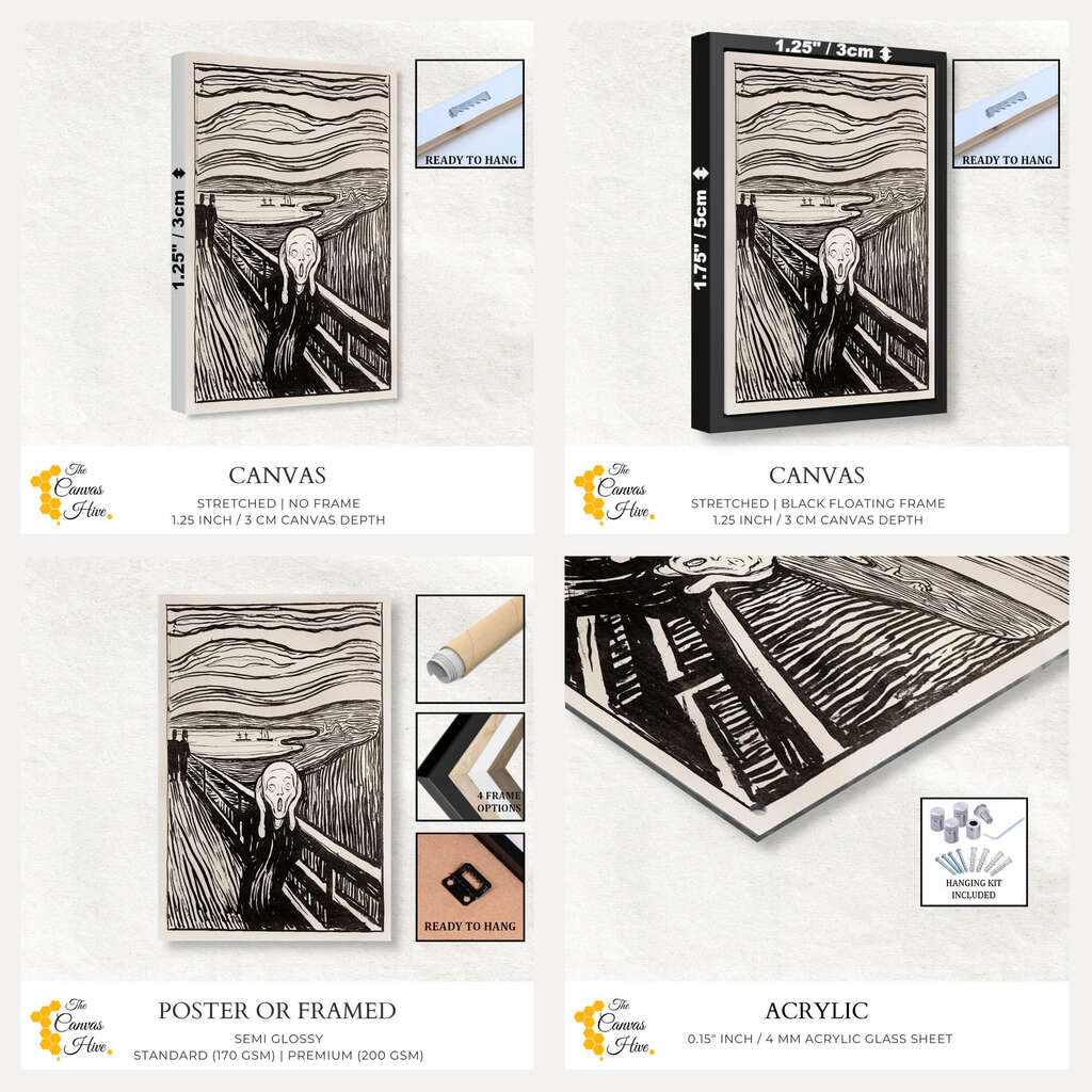 The Scream by Edvard Munch. | Famous Paintings Wall Art Prints - The Canvas Hive