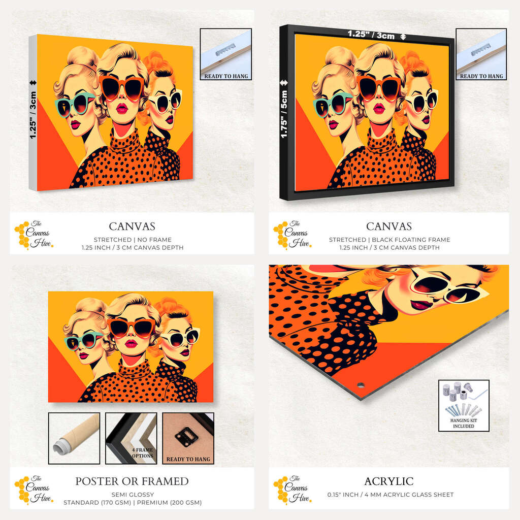 Three of a Kind Friendship | Pop Art Wall Art Prints - The Canvas Hive